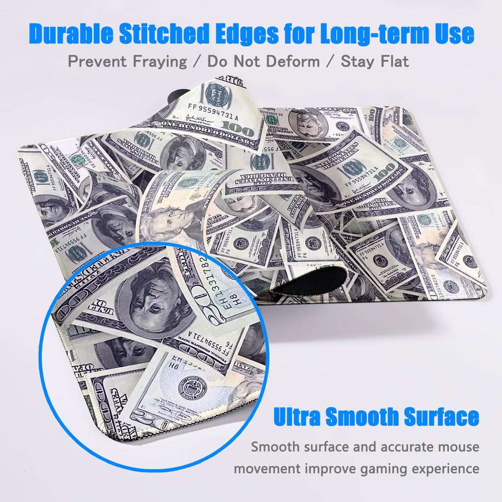 Gaming Laptop Dollar HD Printing Desk Mat Mouse Pad Pc Accessories Table Pads Deskmat Gamer Cabinet Non-slip Keyboard Mousepad