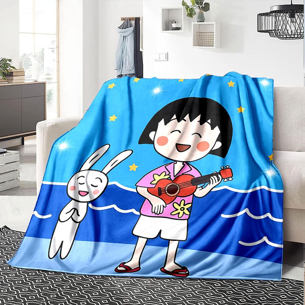 1pc Chibi Characters Collection Flannel Blanket,Ultra Soft Warm Plush Throw for Home Bedroom Bed Sofa Cover Camping Picnic Gift Y7245