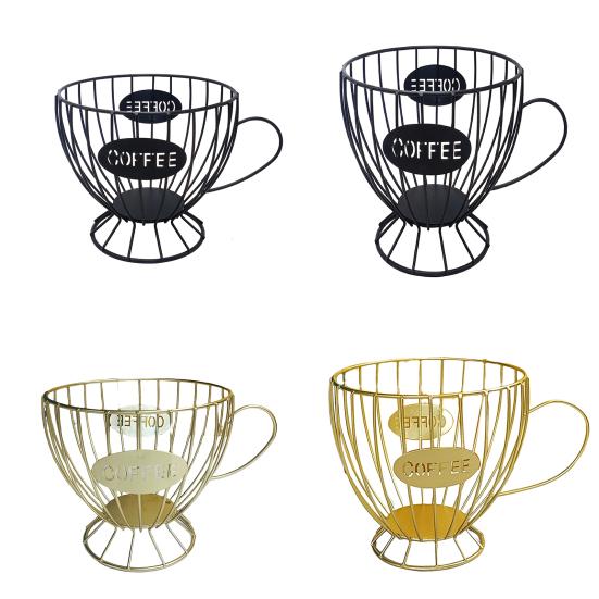 Coffee Holder Minimalist Non-slip Hollowed Rustproof Corrosion-resistant Large Capacity Iron Ergonomic Handle K Cup Organizer for Counter