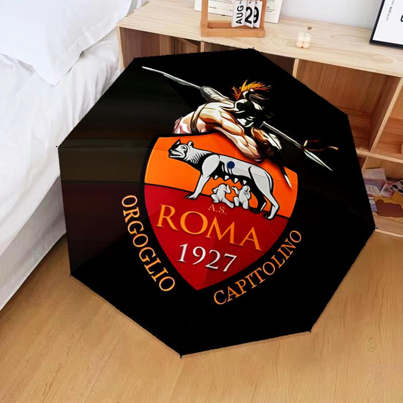 1PC Rome Wolf Football club Printed Umbrella Folding umbrella, automatic umbrella 8-Frame for Travel, camping Fan gifts Christmas Gifts