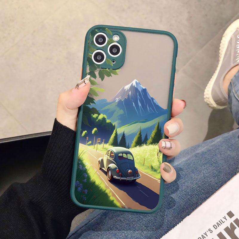 Phone Case For iPhone 16 11 12 13 15 14 Pro Max Mini 7 8 Plus SE20 X XR XS Cover Travel Mountain Scenery Shockproof Shells Funda