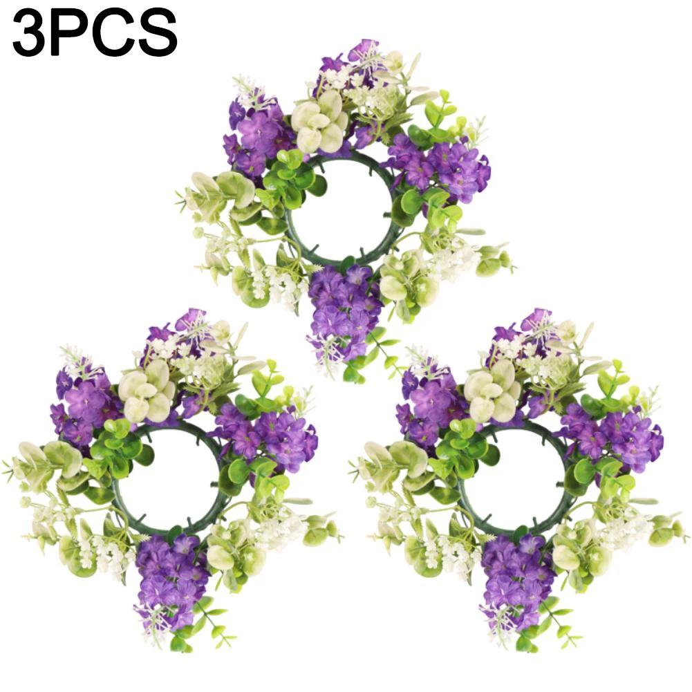 

Eucalyptus Wreath Artificial Flower Garland Craft Projects Elegant Style Natural Aesthetic Artificial Flower Candle Garland 25cm фиолетовый