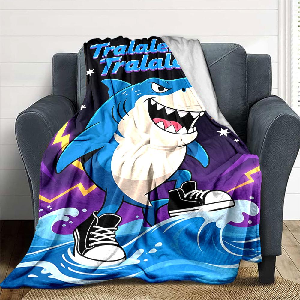 1 Stück Hai-Sneaker Wurfdecke Weiches Flanell, Gemütlich für Alle Jahreszeiten Polyester Perfekt für Zuhause, Büro