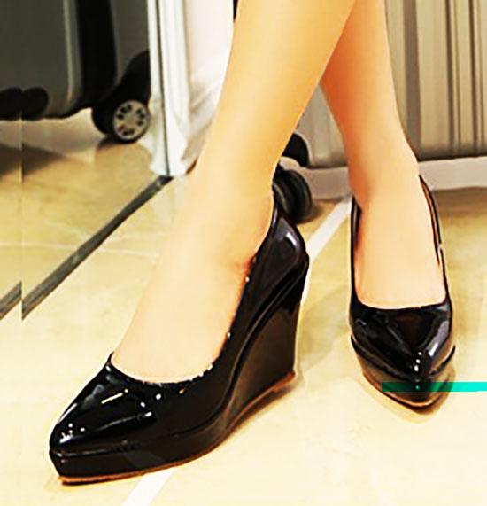  wedges heel shoes for women pointed toe slip on platform ladies high heel dress pumps work party dacning wedding shoes