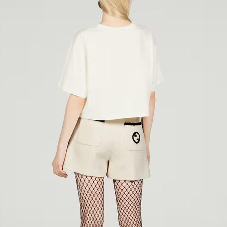 GUCCI SS23 T Shirt Women's Ecru 717684-XJFNC-9095