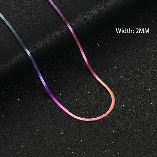 2/3/4/5mm Wide Women Stainless Steel Flat Blade Chain Necklace for Men Trendy Accessories Neck Choker Jewelry Gift