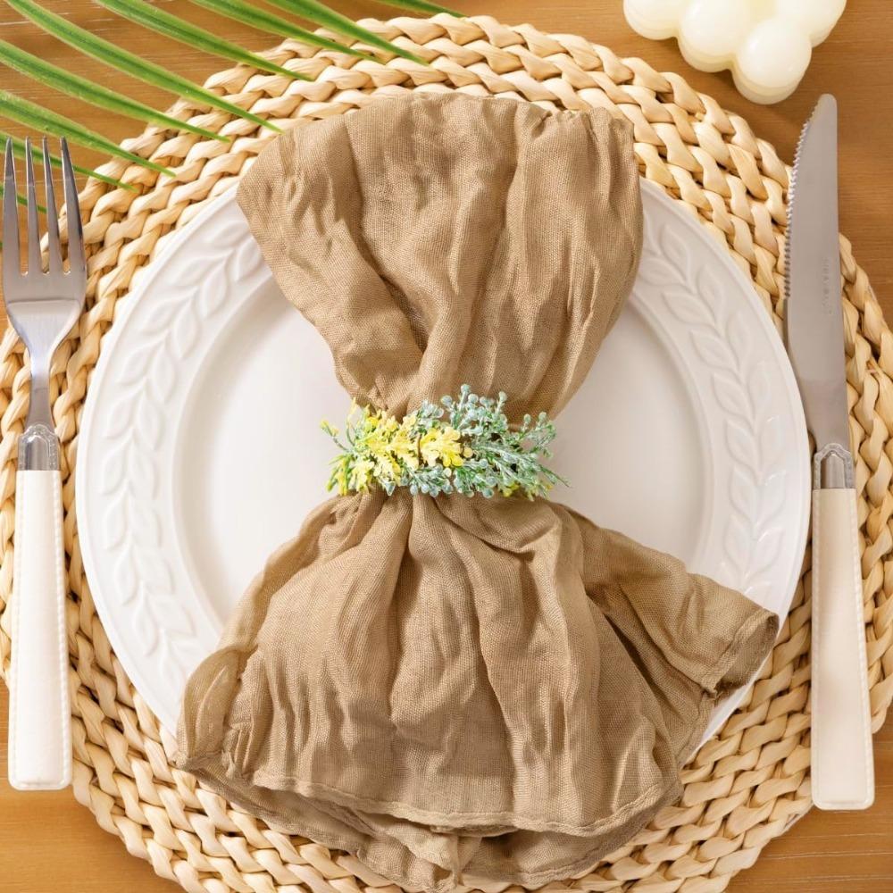 Party Supply Table Decoration Gauze Napkin Soft Thin Cotton Napkin Vintage Retro Placemats Hotel коричневый
