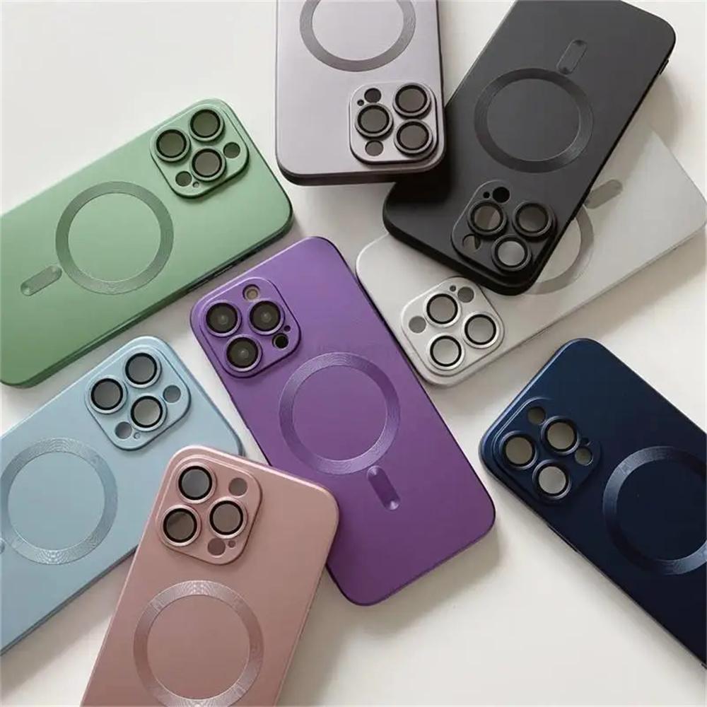 For Magsafe Magnetic Wireless Charge Case For iPhone 17 16 15 14 13 12 11 Pro Max Plus 16e Silicone Glass Lens Protection Cover