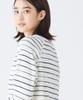 LL Bean Unshrunkable Mini Waffle Long Sleeve Crew US Size Sailcloth Painterly 1000191681 Women's Tee, Neck, Striped, Fit, Petite, M, Stripe, White,