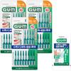 GUM Well Plus Bendable Soft Pick Interdental Brushes, Soft Rubber Type, with Case (Sizes: SS-M, Slightly Thin Type), 40 Picks X 3 Packs + Bonus Gift [