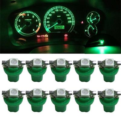 10 Peças T5 B8.5D 5050 1 SMD LED Universal Painel de Instrumentos Luzes Lâmpadas Verde Plástico Peças Internas Acessórios para Carro