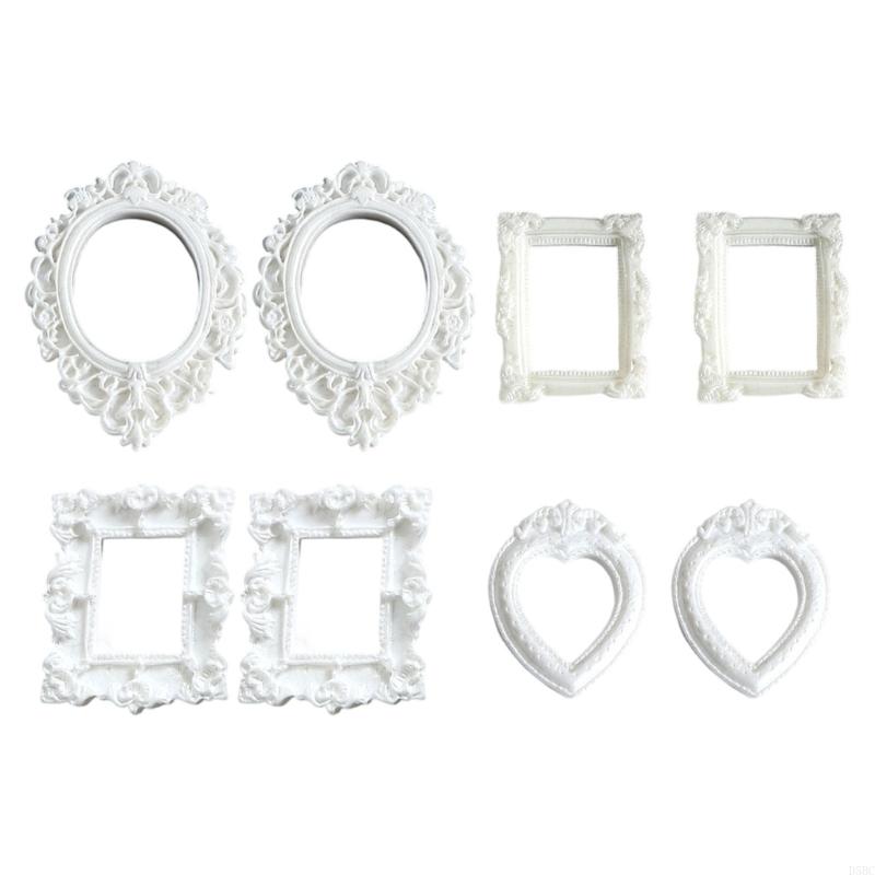  8PCS Artistic Baroquely Styles Decorative Photo Frame Figure for Photography Backdrop Decors Jewelry Making Accessories