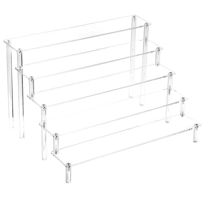 

figure acrylic clear display collection case shelf stand stand (Clear 5 steps 40cm)
