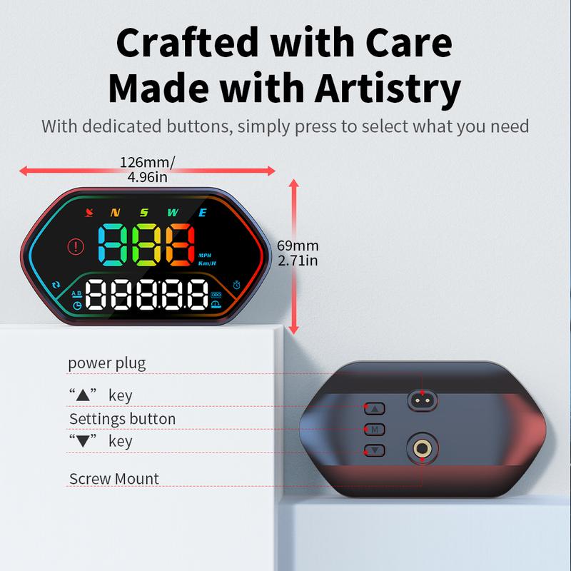 NEWEST Motorcycle OBD2 Head Up Display G25 Vehicle Speed, Clock, and Travel Time Display Outdoor Car Motorcycle Riding Equipment