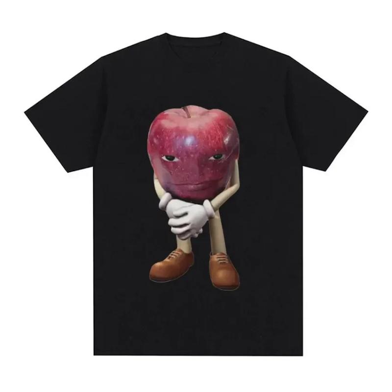 

Футболка Funny Me Asf Apple с мемом на лице, унисекс, модные высококачественные футболки для мужчин, ретро, повседневные футболки с коротким рукавом, топы XS чёрный