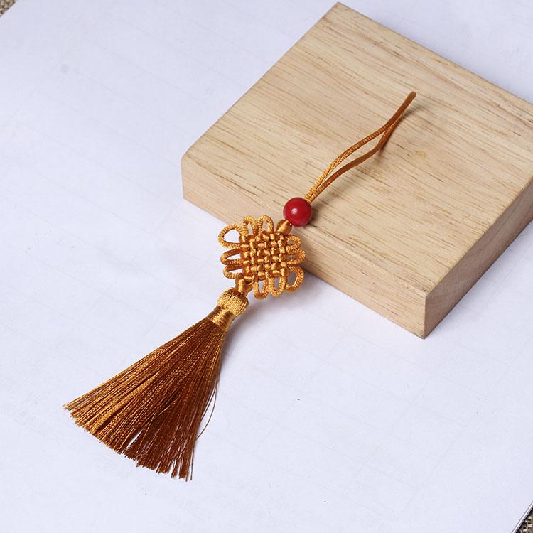 Mini Chinese Knot 7-Strand Braided Tassel Bookmark Pendant