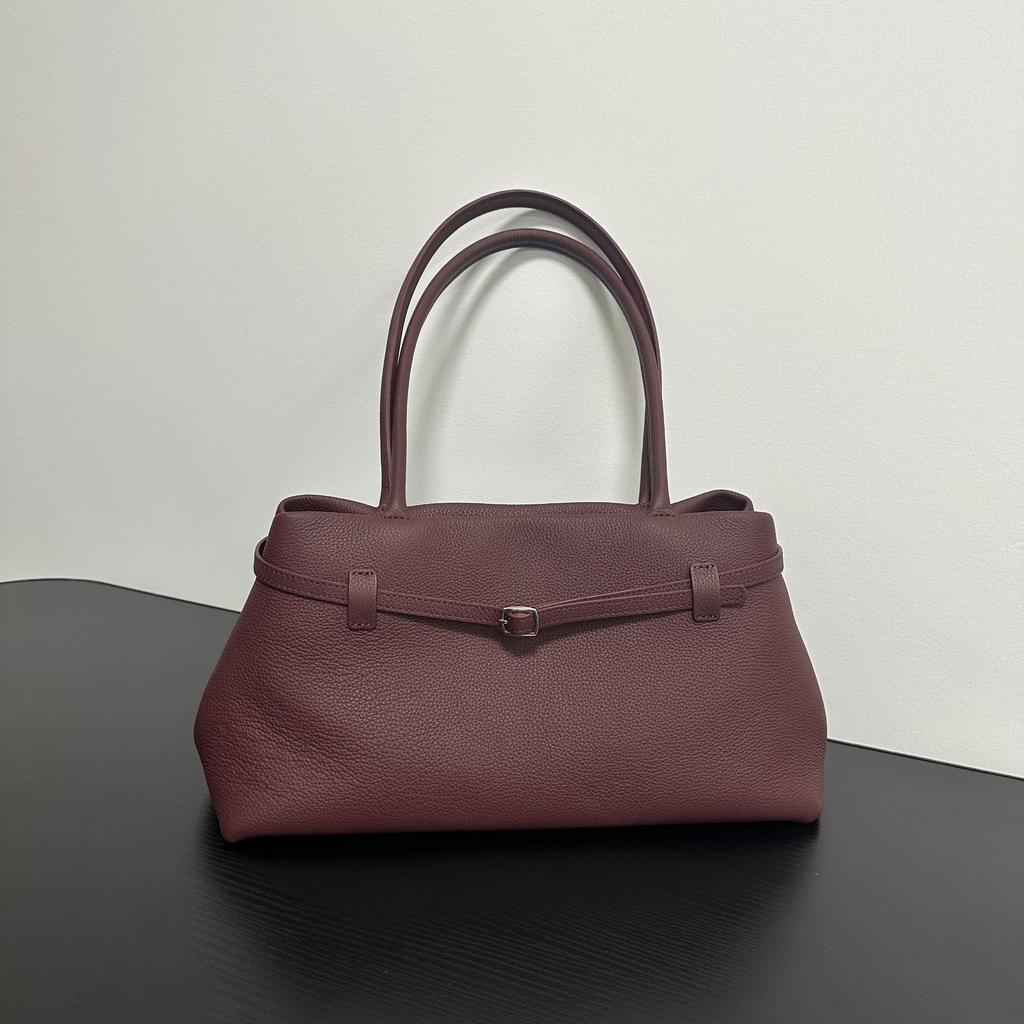 And New Style Minimalist Real Leather Shoulder Bag Leather Strap Buckle Breathable Underarm Large Capacity Handbag Single Shoulder Bag