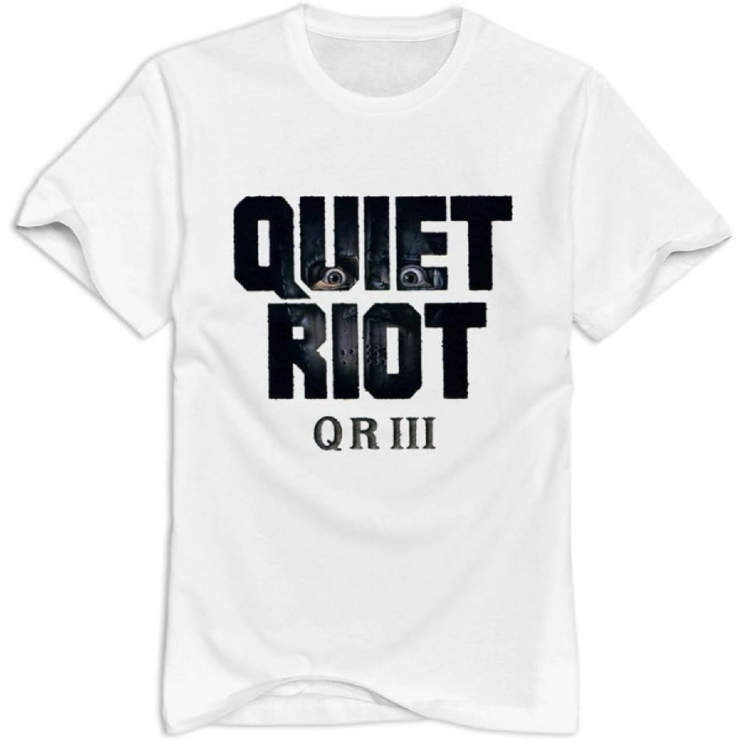 Quiet Riot Logo 100% Cotton T-shirt For Mens White S Fashion Style T Shirt S