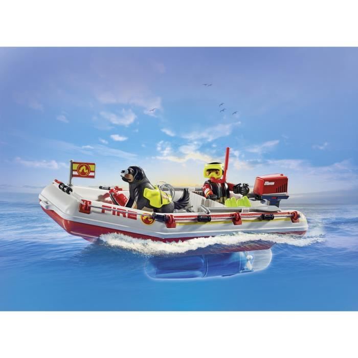 PLAYMOBIL 71464 Bateau de pompier et scooter des mers - Action Hereos - Les pompiers - Dès 4 ans