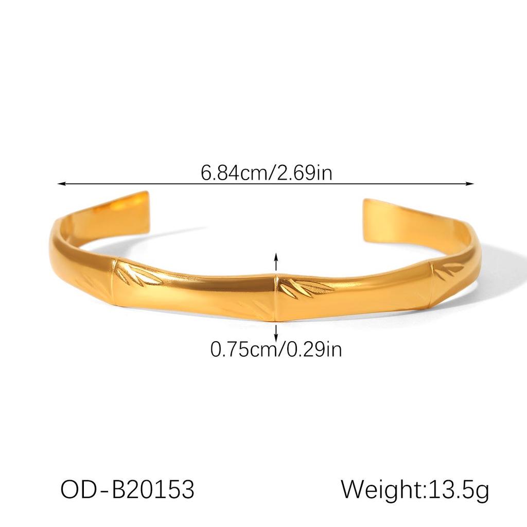 18K Gold-Plated Stainless Steel Bangle: Stylish, Non-Fading Women's Jewelry