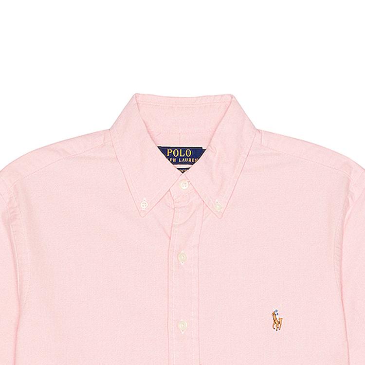 Polo Ralph Lauren Solid Color Logo Embroidered Square Collar Single-Breasted Short Sleeve Shirt Men Shirts Pink 710794942-003
