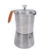 Stainless Steel Portable Hand Pour Coffee Pot with Glass Lid Heat Resistant Handle for Italian