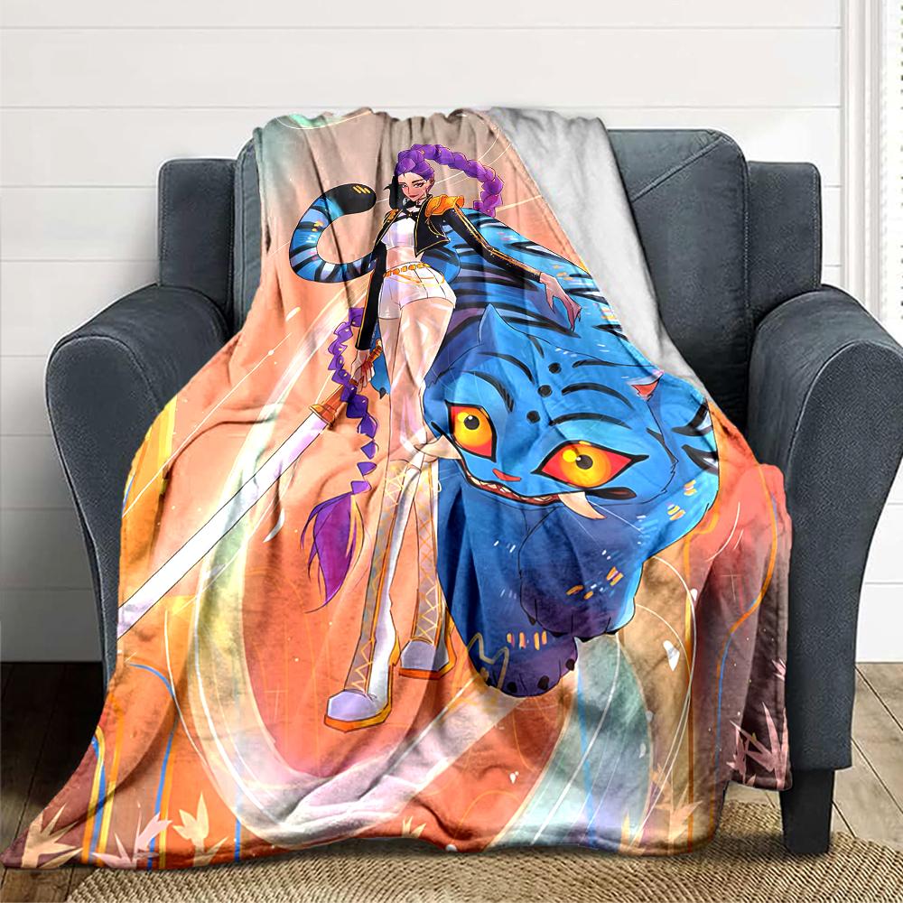 1Pc Fantasy Warrior Girl Blanket For Couch Bed Plush Cozy Fuzzy Blanket Super Soft Warm Blankets For Fall And Winter 0918202
