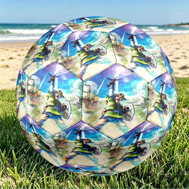 Video games Print Size 5 Soccer Ball, PU Wear Resistant Football for Match Training and Daily Practice, Birthday Gift for Soccer Fans