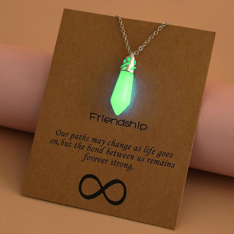 Glow In The Dark Luminous Hollow Pendant Necklace Star Cross Heart Teardrop Arrow Glowing Charm Women Daily Casual Party Wear