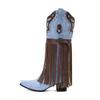 2026 Neue Winter Schwarz Weiß Damen Kniehohe Westernstiefel Cowboystiefel Hoher Klobiger Absatz Damenschuhe Übergröße 12 43 45 48