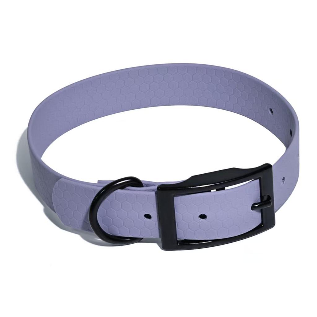 Custom Waterproof PVC Dog Collar Smell Proof Honeycomb Bright Pink Pet Collar Zinc Alloy Buckle for Swimming Hunting Training