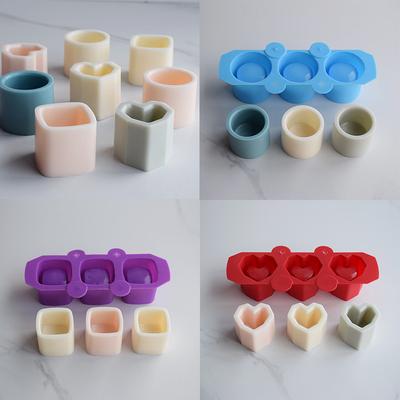 Kreative 3 Silikon Eisbecher Eisgitter Form Liebe Quadrat Rund DIY Sukkulente Blumentopf Form