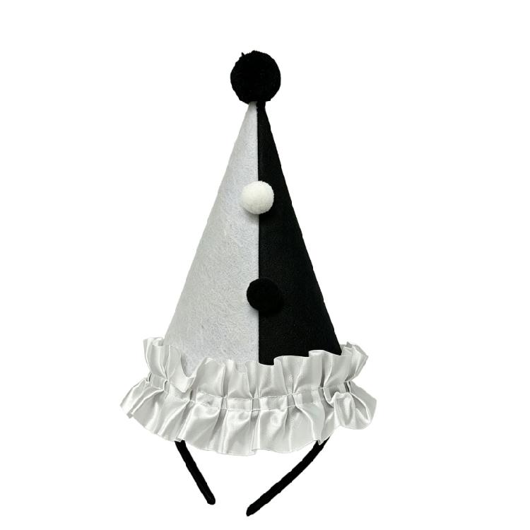 Cheerful Mini Party Clown Hat Headband with Wide Frame for Finishing Party Costumes without a Full-Size Hat Accessory