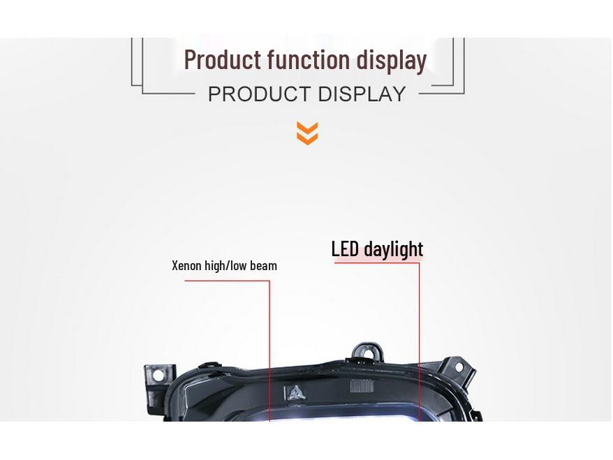 LED Headlight Assembly with Angel Eye DRL for Jeep Cherokee (2014-2018) - Mustang Style