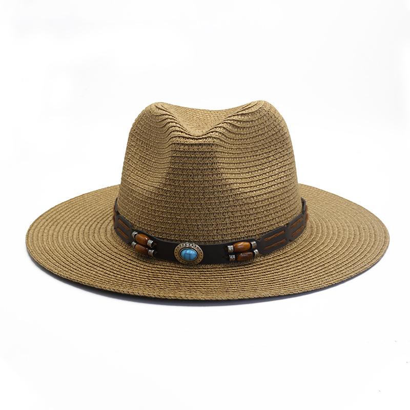 Fashion straw hat men's and women's new spring and summer outdoor travel seaside sunscreen shade beach hat