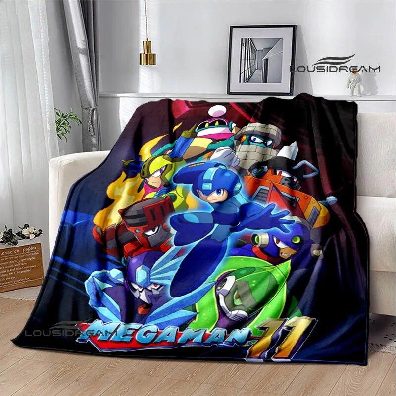 Rockman Game Cartoon Printed Blankets Warm Blanket Soft and Comfortable Home Travel Bed Blanket Picnic Blanket Birthday Gift