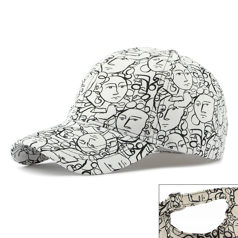 Casquette de Baseball Imprimé Tropical Bohème Femme Extérieur Casquette en Jean Lavé Mode Féminine Visière Bohème Jean Homme Sport Rue Chapeaux de Soleil white
