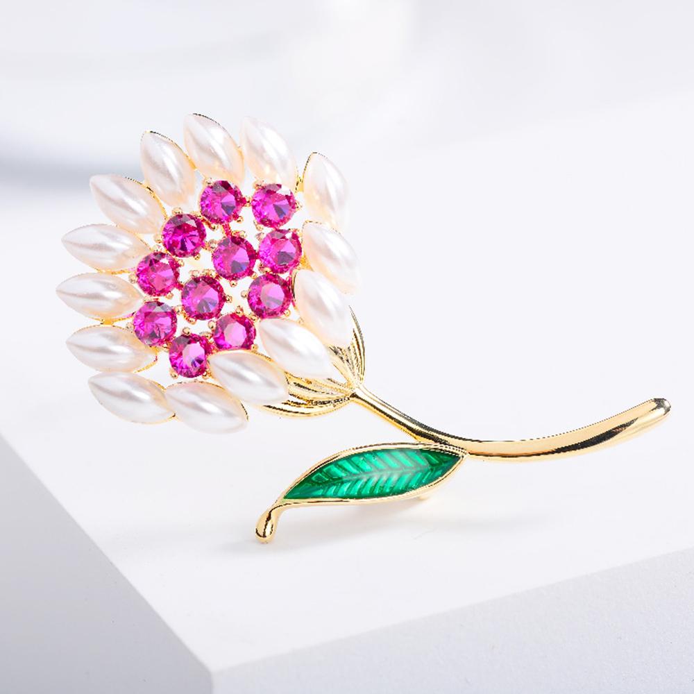 Vintage Crystal Flower Brooches Pearl Brooch Pin Wedding Jewelry Gifts Party