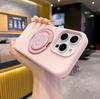 Apple 17 Pro Max Liquid Silicone Heart Case with Magnetic Rotating Bracket