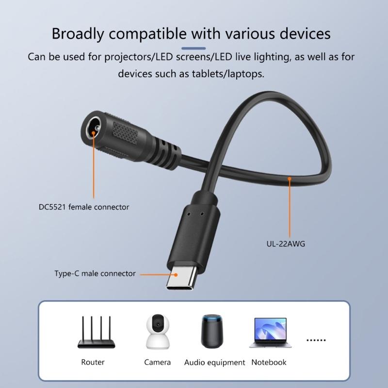 PVC Power Cord With DC35135 DC5521 Female Connectors For Electronics Projects Low Power and Durability Cord
