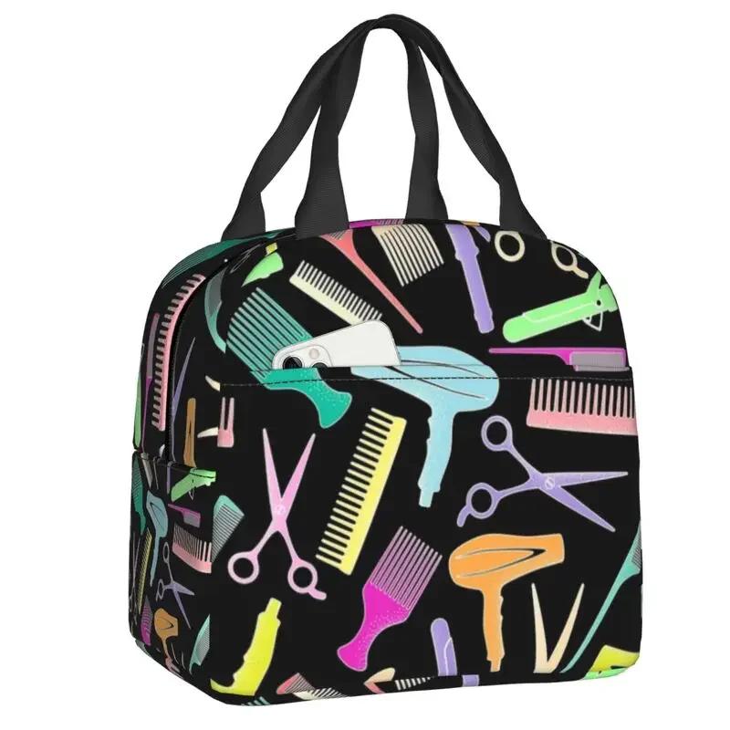 

Custom Barber Shop Hairdresser Lunch Bag Women Cooler Thermal Insulated Box for Kids School Work Picnic Food Tote Bags 22x20x13CM белый