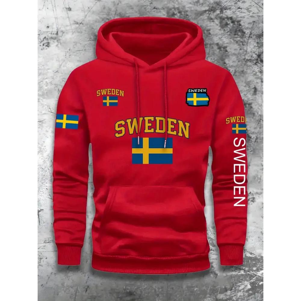 The Men's Hooded Sweatshirt for Autumn and Winter Features an Informal, Modern, and Comfortable Letter Print