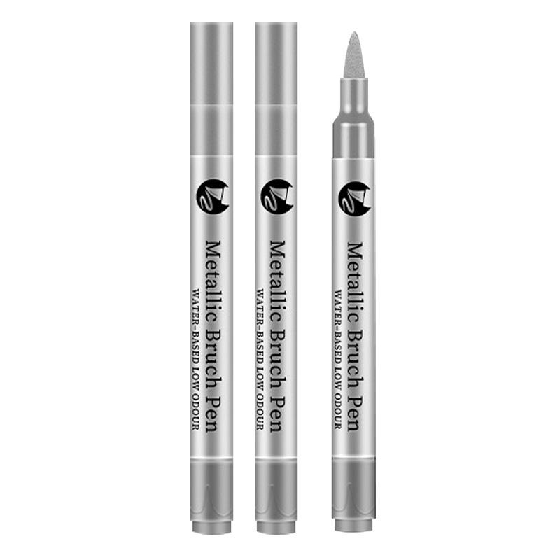 

High-Gloss Metallic Craft Pen Set - Gold Silver & 20ml Ink Soft-Tip Waterproof Quick-Drying Water-Based Paint Markers for Crafts