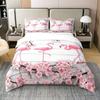 Toucan Animal Flamingo Comforter Cover, Bedding Set Queen for Kids Girls Boys Children Bedroom, Duvet Cover Girly Pink Bed Set