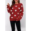 Winter new Valentine's Day love pullover women's knitted sweater women's large size loose sweater women