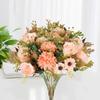 1/3pcs Artificial Flowers Silk Rose Bulbous Chrysanthemum Wedding Bridal Bouquet Christmas Home Festival Diy Gift Box Decoration