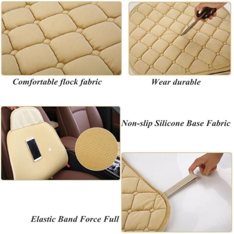 Rear Back Row Car Seat Cover Protector Mat – Black Plush Cushion (137x48.5cm)