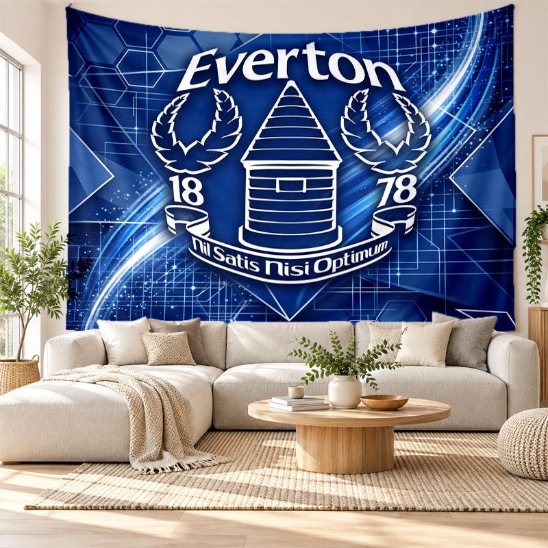 Tapeçaria de Parede de Futebol do Everton, Penduricalho de Parede em Tecido Macio, Fundo Decorativo Para Quarto Arte de Parede para Casa