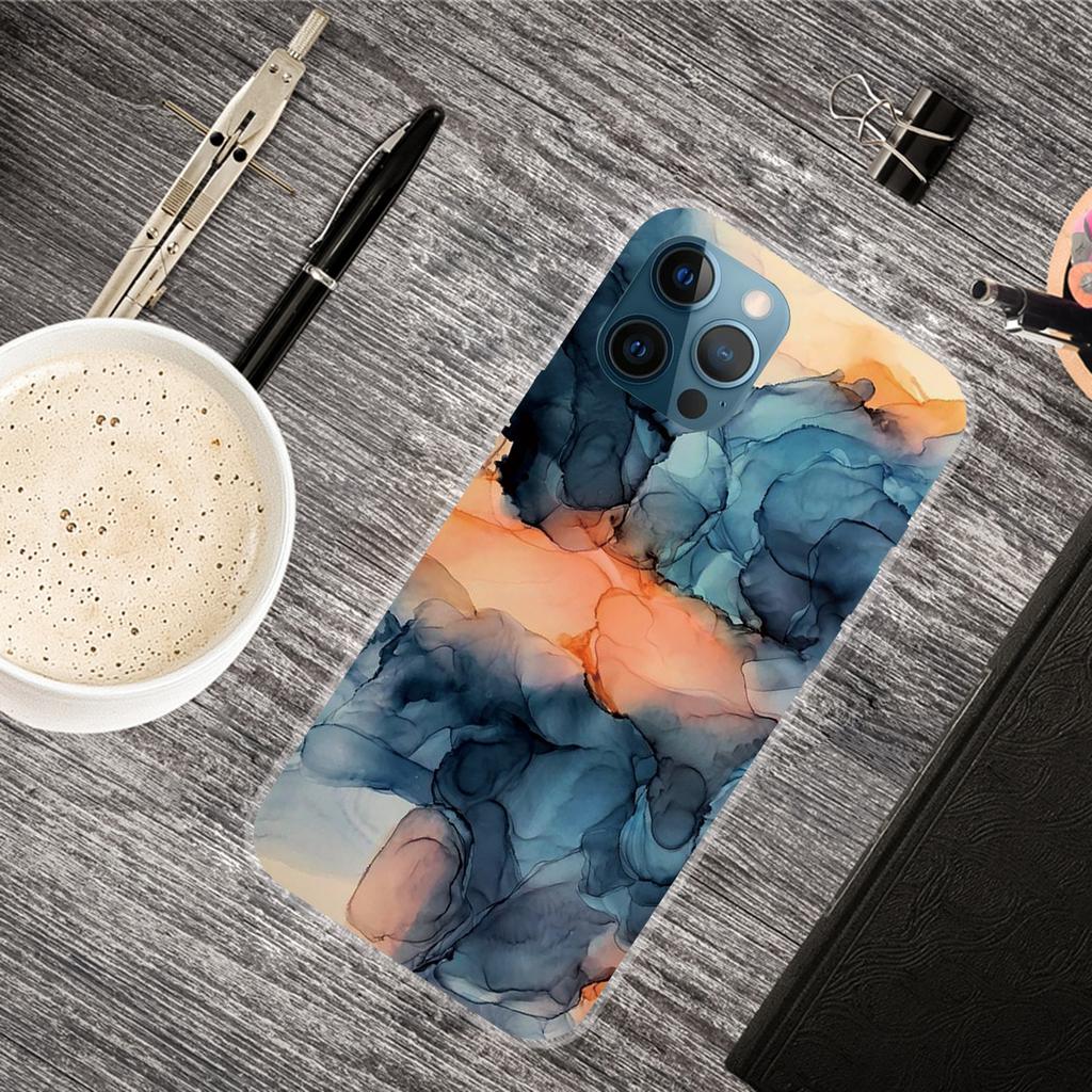 For iPhone 16 Pro Max Case Abstract Marble Pattern Printing TPU Phone Cover