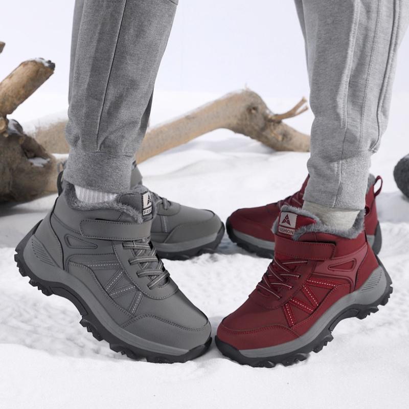 Plush Cotton Shoes Men Women Warm Winter Walking Shoes Anti-slip Outdoor Sneakers for Hiking Trekking Wear-resistant Shoes